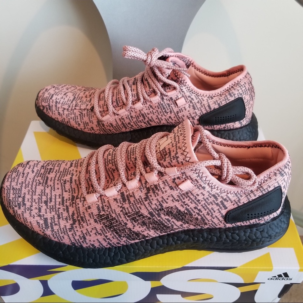 Adidas PureBOOST Running Peach/Grey Size 11 - Picture 1 of 14